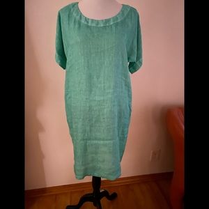 NWT 120% Lino DRESS short sleeves Sz S/6 US=40 IT